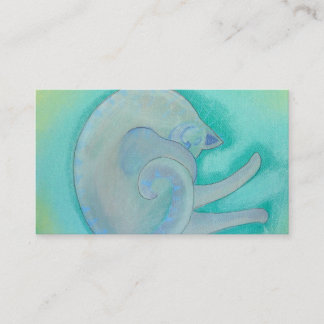 Sleepy grijze kat. visitekaartje