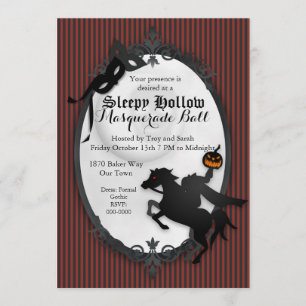 Sleepy Hallow Headless Horseman Invitation Kaart