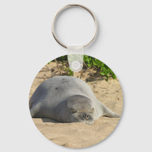 Sleepy Hawaiian Monk Seal Sleutelhanger