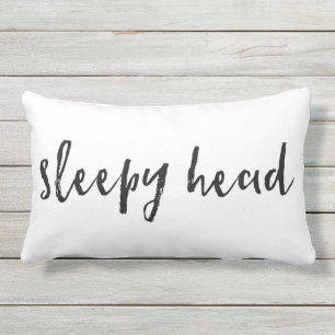 Sleepy Head Typografie Pillow Buitenkussen