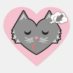 Sleepy Heart Kat Dromen Hart Sticker