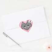 Sleepy Heart Kat Dromen Hart Sticker (Envelop)