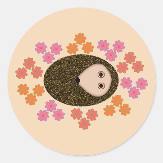 Sleepy Hedégel en Flowers Stickers (Voorkant)