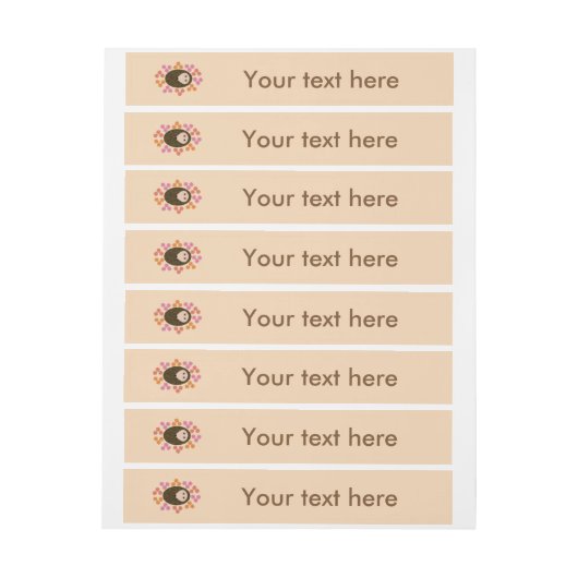 Sleepy Hedgehog en bloemen gepersonaliseerde label Omwikkelbaar Adreslabel (Vel)