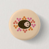 Sleepy Hedgel en Flowers Button (Voorkant)