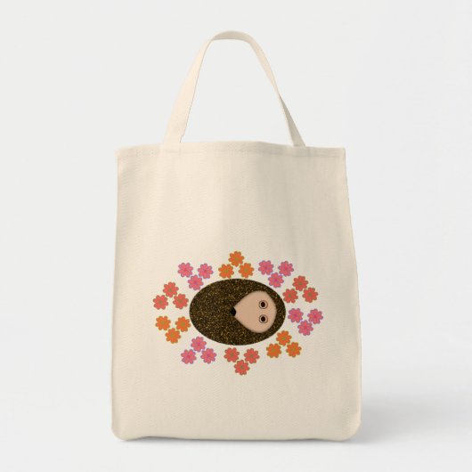 Sleepy Hedgel en Flowers Canvas tas (Voorkant)