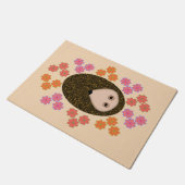 Sleepy Hedgel en Flowers Deuren Mat (Schuin)