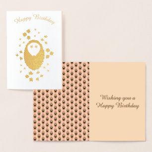 Sleepy Hedgel en Flowers Folie Kaart