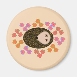 Sleepy Hedgel en Flowers Magnet