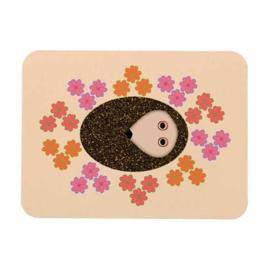 Sleepy Hedgel en Flowers Magnet Magneet (Horizontaal)