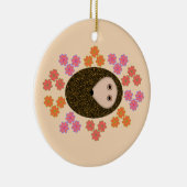 Sleepy Hedgel en Flowers Ornament (Rechts)