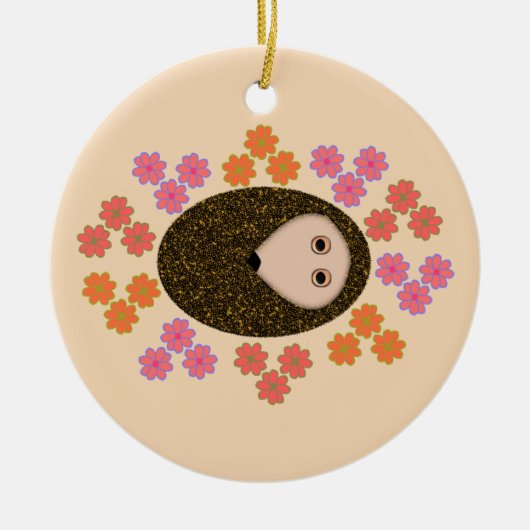 Sleepy Hedgel en Flowers Ornament (Voorkant)