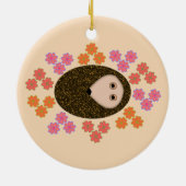 Sleepy Hedgel en Flowers Ornament (Achterkant)