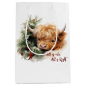 Sleepy Highland Koe Gift Bag Medium Cadeauzakje (Voorkant)
