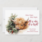 Sleepy Highland Koe Merry Christmas Kaart (Voorkant)