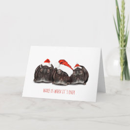 Sleepy Hippos, Christmas Holiday Greetings Kaart. Bedankkaart
