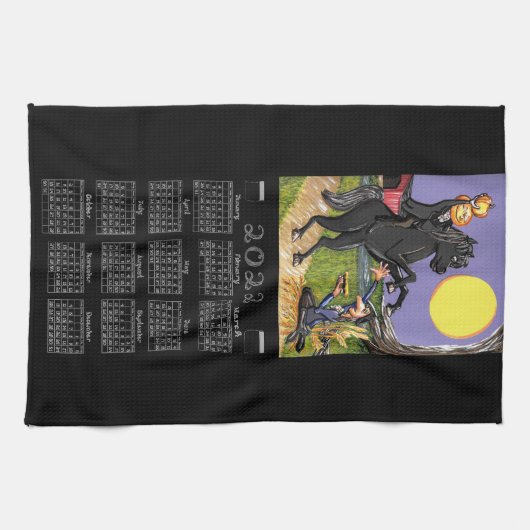 Sleepy Hollow 2022 Calendar Headless Horseman Theedoek (Horizontaal)