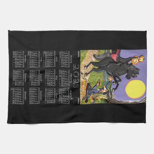 Sleepy Hollow 2023 Calendar Headless Horseman Theedoek (Horizontaal)