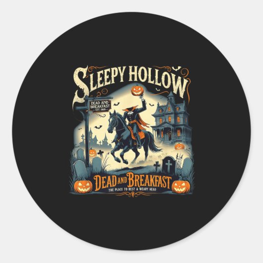 Sleepy Hollow Breakfast Soky Halloween  Ronde Sticker (Voorkant)