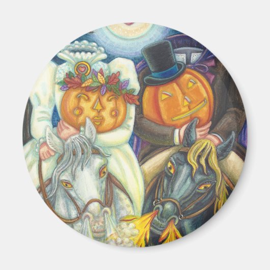 SLEEPY HOLLOW BRUILOFT HALLOWEEN MAGNEET Rond (Voorkant)