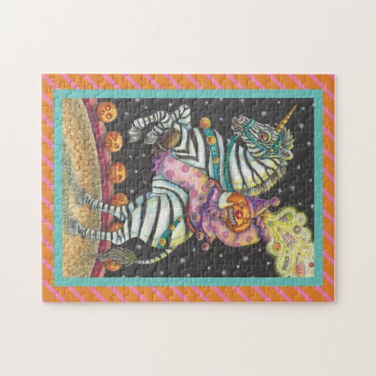 SLEEPY HOLLOW CIRCUS CLOWN, HALLOEEN ZEBRA PUZZZLE LEGPUZZEL (Horizontaal)