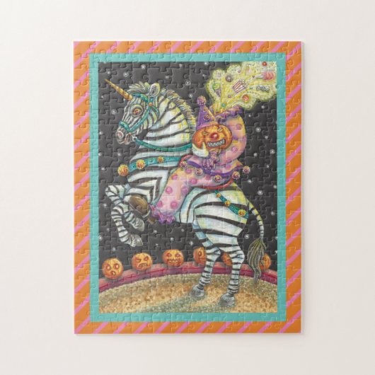 SLEEPY HOLLOW CIRCUS CLOWN, HALLOEEN ZEBRA PUZZZLE LEGPUZZEL (Verticaal)