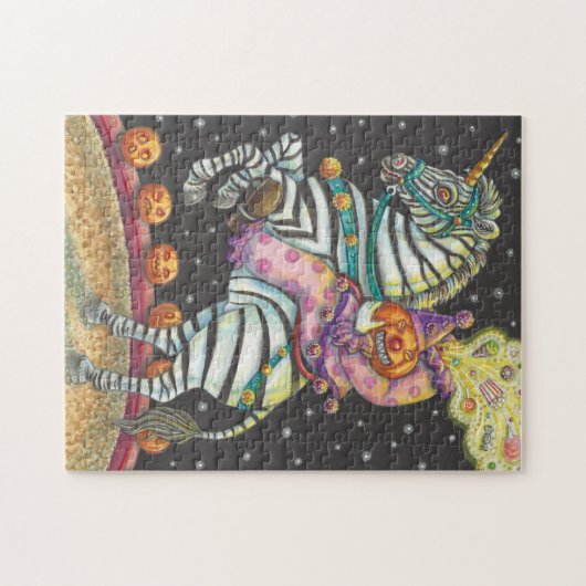 SLEEPY HOLLOW CIRCUS CLOWN, HALLOEEN ZEBRA PUZZZLE LEGPUZZEL (Horizontaal)