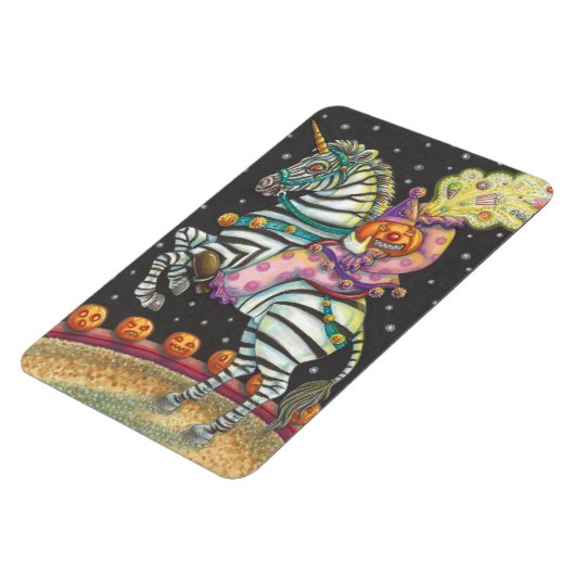 SLEEPY HOLLOW CIRCUS CLOWN RIDING UNICORN ZEBRA MAGNEET (Linkerzijde)