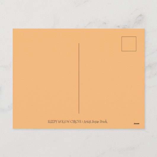 SLEEPY HOLLOW CIRCUS CLOWN, ZEBRA Halloween Feestdagenkaart (Achterkant)