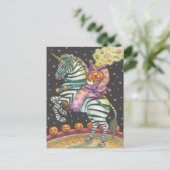 SLEEPY HOLLOW CIRCUS CLOWN, ZEBRA Halloween Feestdagenkaart (Staand voorkant)