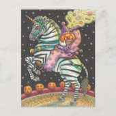 SLEEPY HOLLOW CIRCUS CLOWN, ZEBRA Halloween Feestdagenkaart (Voorkant)