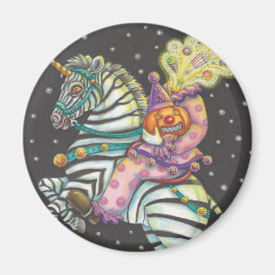 SLEEPY HOLLOW CIRCUS CLOWN, ZEBRA UNICORN MAGNET