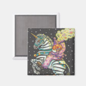SLEEPY HOLLOW CIRCUS CLOWN, ZEBRA UNICORN MAGNET (Voorkant / Achterkant)