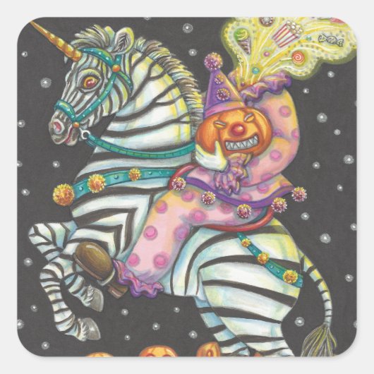SLEEPY HOLLOW CIRCUS CLOWN, ZEBRA UNICORN STICKERS (Voorkant)