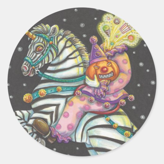 SLEEPY HOLLOW CIRCUS CLOWN, ZEBRA UNICORN STICKERS (Voorkant)