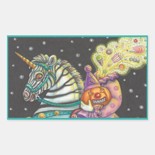 SLEEPY HOLLOW CIRCUS CLOWN, ZEBRA UNICORN STICKERS (Voorkant)