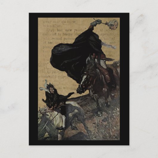 Sleepy Hollow Headless Horseman en Ichabod Briefkaart (Voorkant)