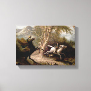 Sleepy Hollow Headless Horseman Framed Canvas Afdruk