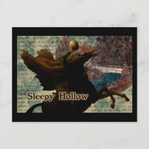 Sleepy Hollow Headless Horseman Holding Pumpkin Briefkaart