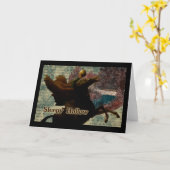 Sleepy Hollow Headless Horseman Holding Pumpkin Kaart (Gele Bloem)