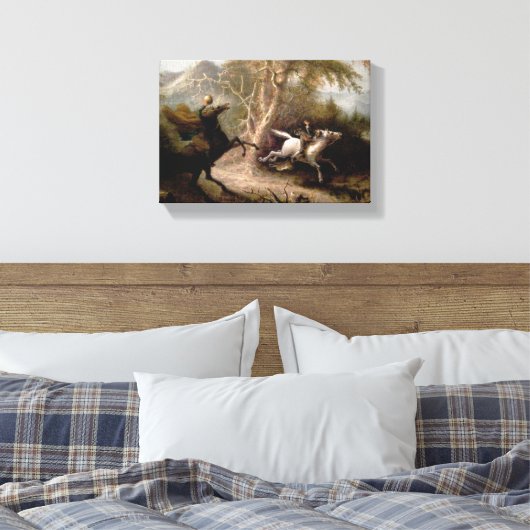 Sleepy Hollow Hoofdloze Ruiter ingelijst Canvas Afdruk (Insitu (Slaapkamer))