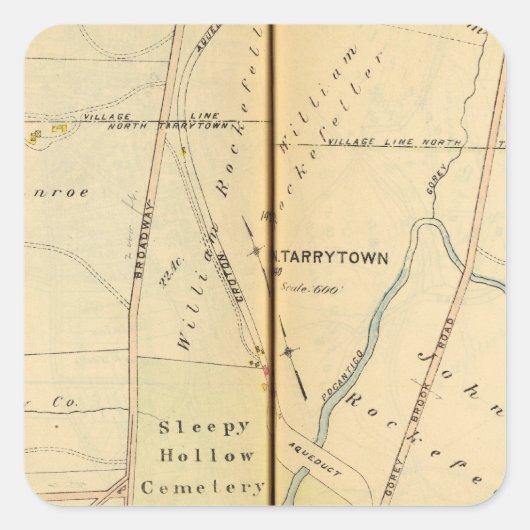 Sleepy Hollow, New York Vierkante Sticker (Voorkant)