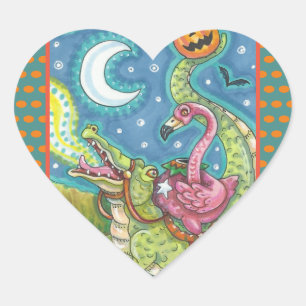 SLEEPY HOLLOW PINK FLAMINGO STICKER SHEET Heart