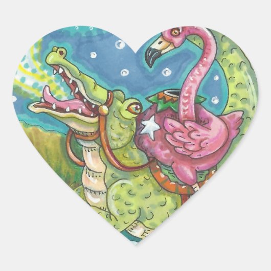 SLEEPY HOLLOW PINK FLAMINGO STICKER SHEET Heart (Voorkant)