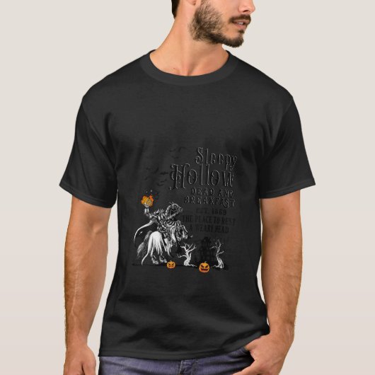 Sleepy Hollow Retro  Hoofdloze Ruiter Hal T-shirt (Voorkant)