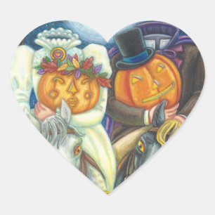 SLEEPY HOLLOW WEDDING COUPLE, HALLOEEN STEMMEN HART STICKER