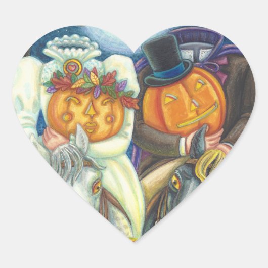 SLEEPY HOLLOW WEDDING COUPLE, HALLOEEN STEMMEN HART STICKER (Voorkant)