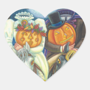 SLEEPY HOLLOW WEDDING COUPLE, HALLOEEN STEMMEN HART STICKER