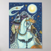 SLEEPY HOLLOW WITCH UNICORN & OWL HALLOWEEN POSTER (Voorkant)