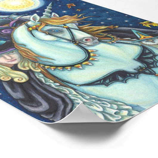 SLEEPY HOLLOW WITCH UNICORN & OWL HALLOWEEN POSTER (Hoek)